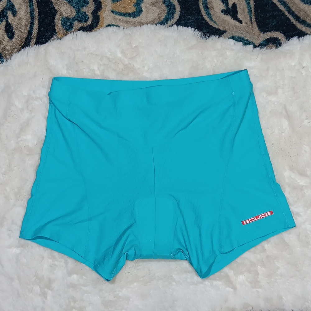 New Souke sports womens blue padded cycling shorts sz XXL